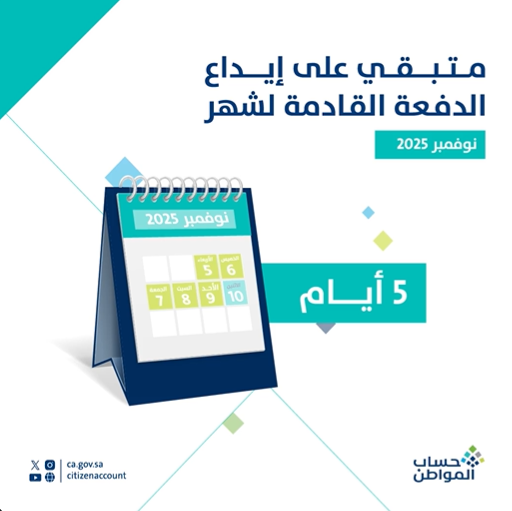 «التوقيت المثالي لاستلام الدفعة الـ 96 من برنامج حساب المواطن» 5 أيام تفصل المستفيدين عن الإيداع المنتظر