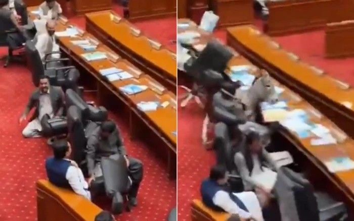 «فيديو طريف لقناة “روسيا اليوم” يلتقط لحظة غير متوقعة لحمار يتجول في مجلس الشيوخ الباكستاني»