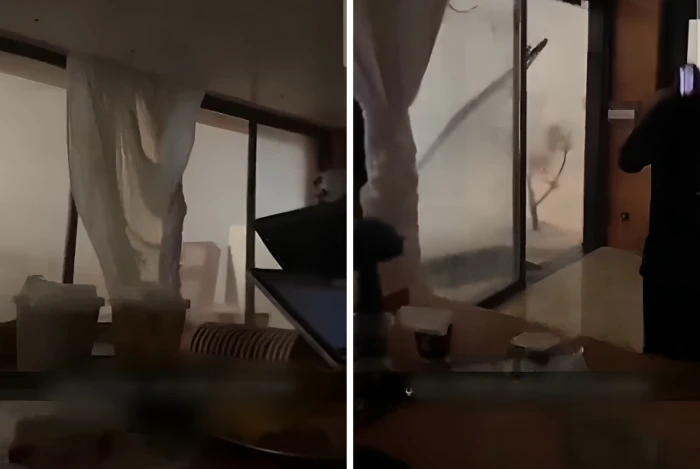 «عائلة تعبر عن خوفها داخل كوفي أثناء العاصفة على ينبع: الأم تطلب من أطفالها غلق أعينهم»