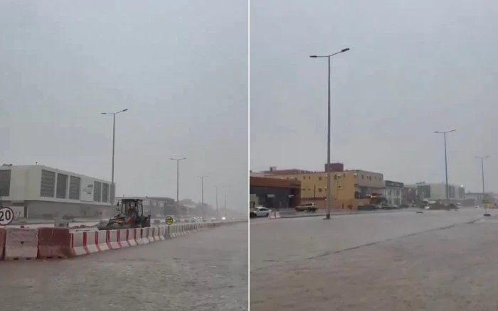 «غرق شوارع حي الحمدانية بجدة بعد هطول الأمطار الغزيرة»