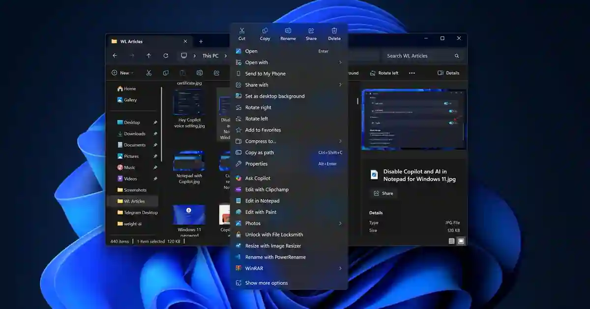 «الأخضر النظيف» ويندوز 11 يمنح المستخدمين خيار إلغاء الذكاء الاصطناعي